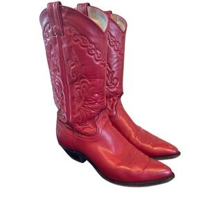 Red Leather cowboy cowgirl western Boots size 6.5